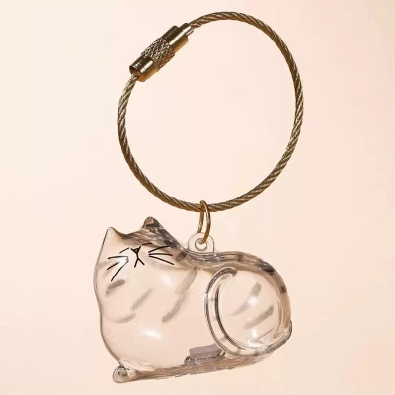 Cute Cat Fur Memory Charm – Shaped Charm for Collecting Pet Fur, Memorial Gift for Cat Lovers, Keychain or Necklace Decoration