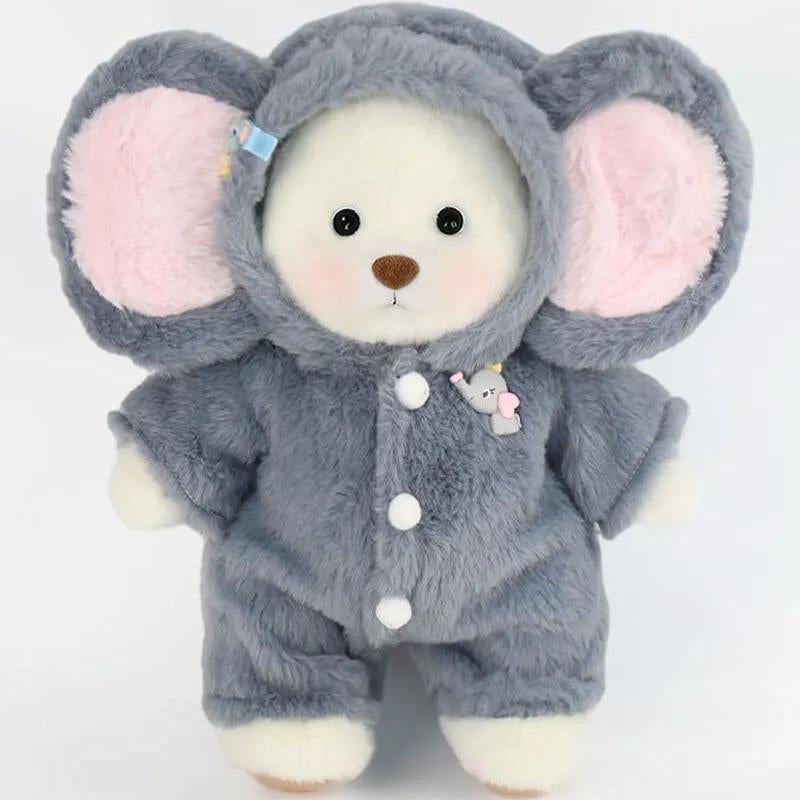 Getahug Fluffy Little Elephant Bear | Handmade Jointed Teddy Bear Gift