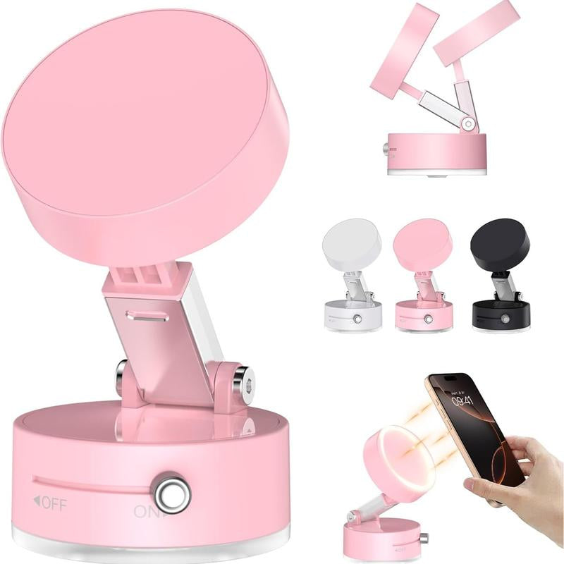 Vacuum Magnetic Suction Phone Holder, 2025 New Magnetic Suction Phone Mount, Foldable Portable Double-Sided Vacuum Magnetic Adsorption Adjustable Mobile Phone Holder for All Phones