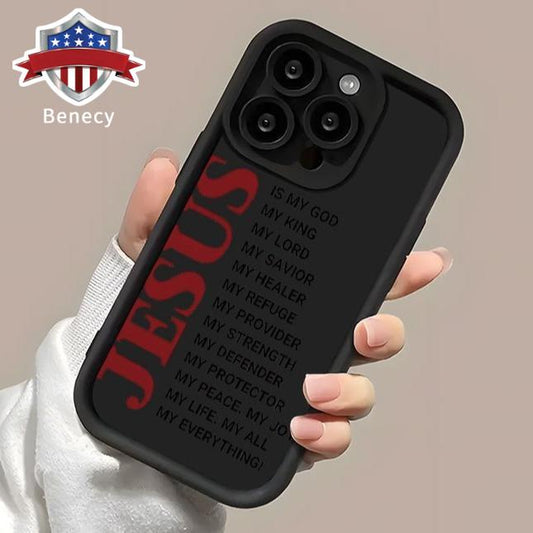 Phone Case for Iphone 16 Pro Max 15 plus 14 13 12 11 XR XS E Vtrendy Jesus Christian Pattern Shockproof Silicone TPU Bumper Drop Protection Cover