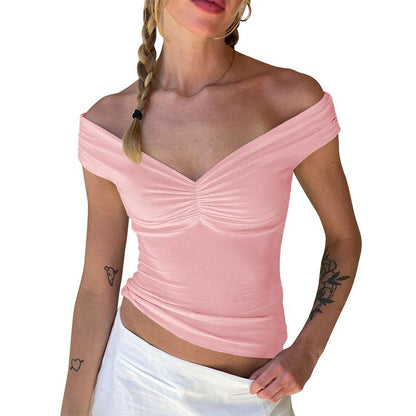 Womens off the Shoulder Top Sleeveless Backless Going Out Crop Tops Sexy V Neck Slim Fit Bustier Shirts Y2K Clothing Shape Fits
