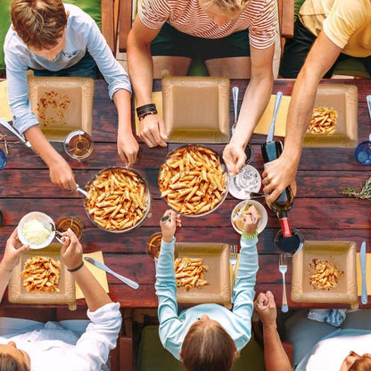 Peel Plate [2-Pack] 30 Servings [9.5In X 9.5In] 15 Servings per Plate - Fully Soakproof, Compostable & Microwavable