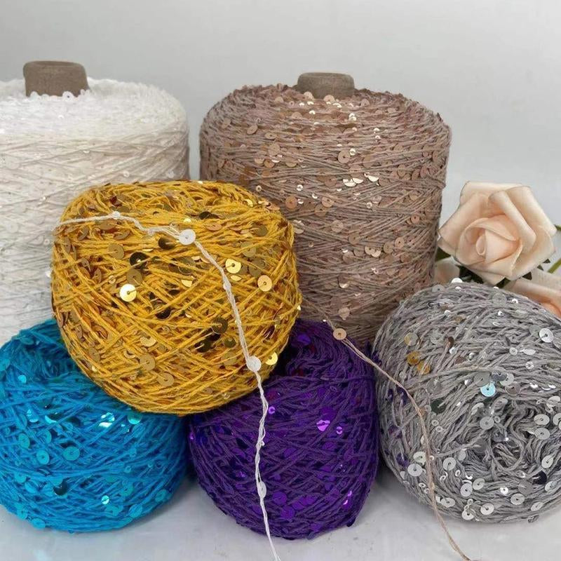 Sequins Yarn DIY for Woman Woollen Sweater Hat Scarf COOMAMUU