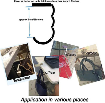 Foldable Handbag Hanger Hook – Portable Purse Holder for Table with Clover Design | Travel-Friendly Folding Bag Hook