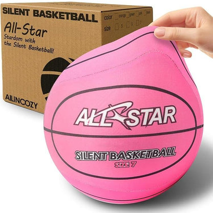Silent Indoor Basketball with Colorful Fabric-Covered, No Inflation Needed, Noise-Free, Not Vacuum Compressed, High Bounce, Safe for Kids & Adults, Perfect for Home Training & Father'S Day Parent-Child Gift