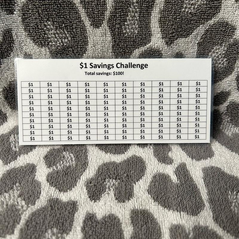 Laminated $1 Money Savings Challenge