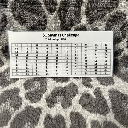 Laminated $1 Money Savings Challenge