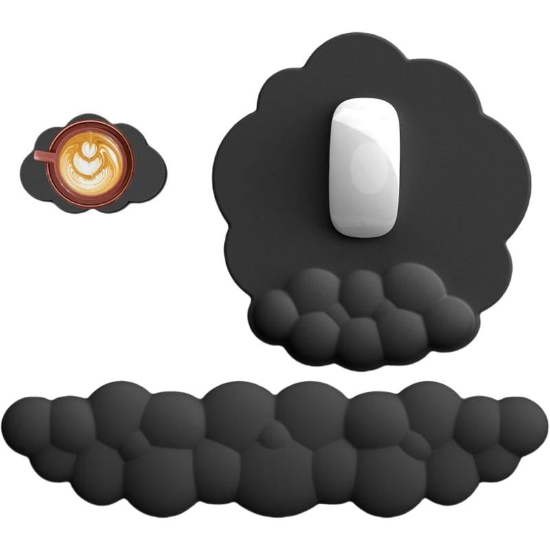 Keyboard Wrist Rest Set for Computer Cloud Shape Cute Mouse Pad with Support Gaming Ergonomic Arm Home and Office Desk Laptop