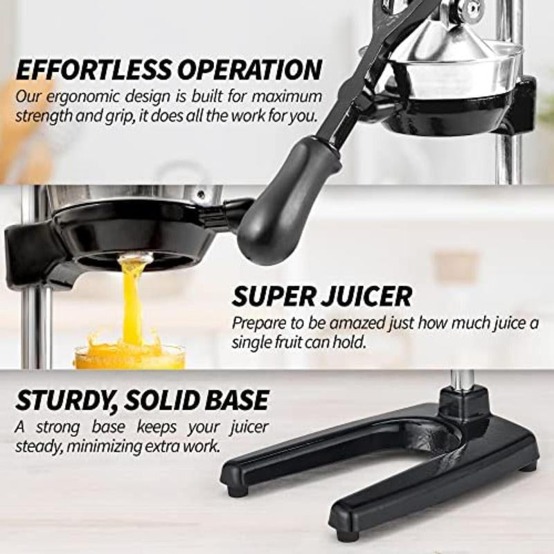 Zulay Kitchen Professional Heavy-Duty Cast Iron Citrus Juicer - 5-Inch Bowl, Durable Design for Maximum Juice Extraction, Easy to Clean & Safe to Use, Lifetime Warranty - Fruit