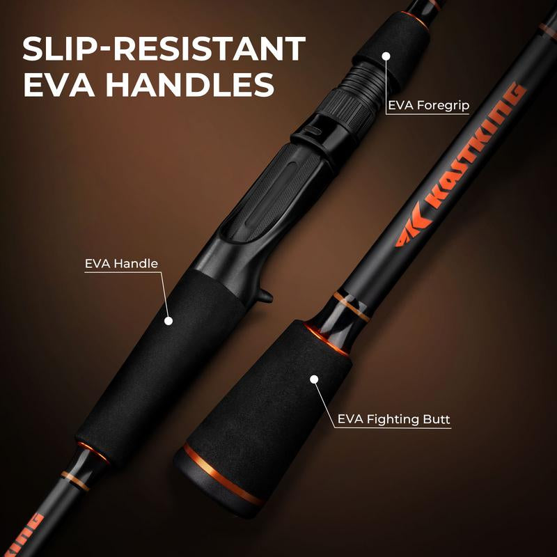 Kastking Brent Chapman Casting Rod and Reel Combo, Tailored Tackle Kits, IM6 Graphite 2Pc Blanks, 5.2:1 Gear Ratio, 9 + 1/5 + 1 Ball Bearings, Stainless Steel Guides, EVA Handles