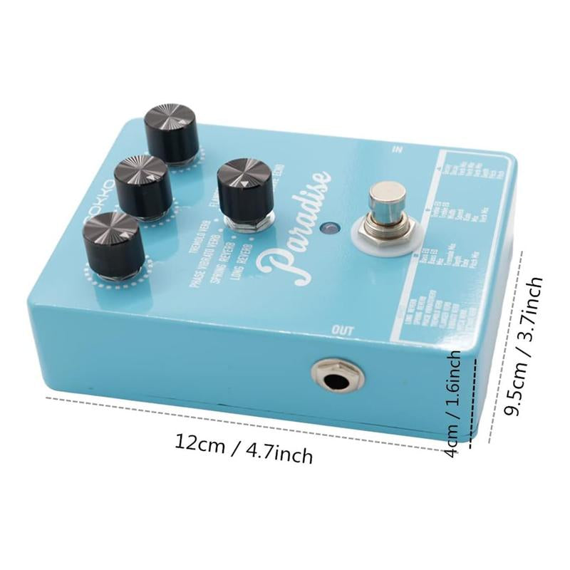 #Fathersdaygifts GOKKO Versatile Reverb Mini Amp Portable Music Audio Guitar Effects FX Amplifier – Paradise Multi-Reverb Pedal with 8 Reverb Effects, EQ & Modulation Controls | Versatile Sound Shaping for Guitar & Bass | 9V DC Power Supply