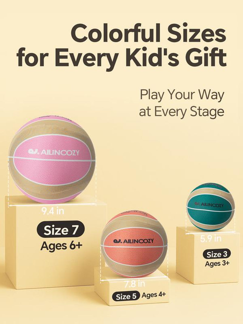 Silent Indoor Basketball with Colorful Fabric-Covered, No Inflation Needed, Noise-Free, Not Vacuum Compressed, High Bounce, Safe for Kids & Adults, Perfect for Home Training & Father'S Day Parent-Child Gift