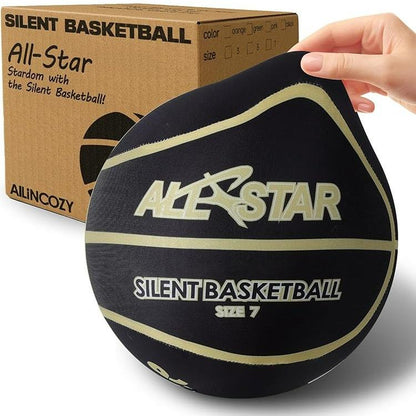 Silent Indoor Basketball with Colorful Fabric-Covered, No Inflation Needed, Noise-Free, Not Vacuum Compressed, High Bounce, Safe for Kids & Adults, Perfect for Home Training & Father'S Day Parent-Child Gift