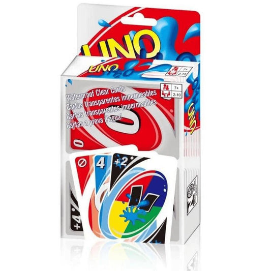 UNO H2O Game Card Game Waterproof Pressure Resistant Transparent PVC Plastic Playing Cards Halloween Birthday Gift, for Friends, Family