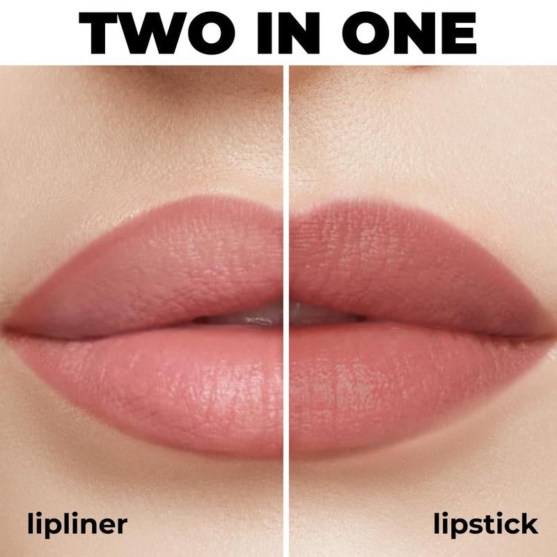 LAMEL Matte Gel Lip Liner Pencil | Weightless&Creamytexture - Sharpenable - Longwear & Waterproof - High Pigmented & Flawless Finish - Moisturizing - Cruelty-Free & Paraben-Free Eyeliner Lipliner Makeup Cosmetic