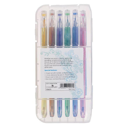 Metallic & Glitter Gel Pen Set - 12Pc