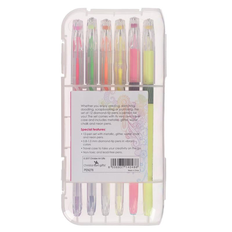 Assorted Gel Pen Set - 12 Pc