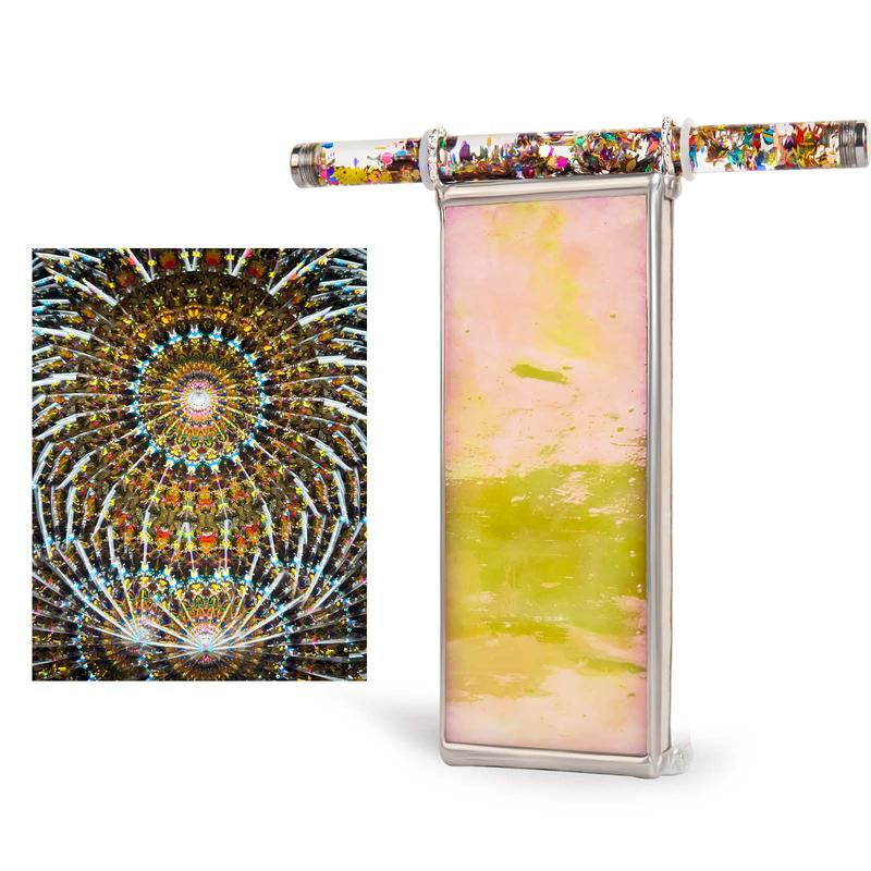 Morlenscope 6" Seagrass Kaleidoscope for Adults - with 2 Pieces 6" Glitter Wand,Handmade Tiffany Stained Glass Kaleidoscope,Classy Gift Box,Special Birthday Gift,Anniversary Wedding Gift