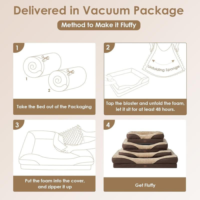 EHEYCIGA Orthopedic Dog Sofa with Removable Cover, Waterproof Liner, Washable Bolster, Dog Bed & Sofa for Large Dogs ,Dog Furniture, Dog Bed Pet Bed