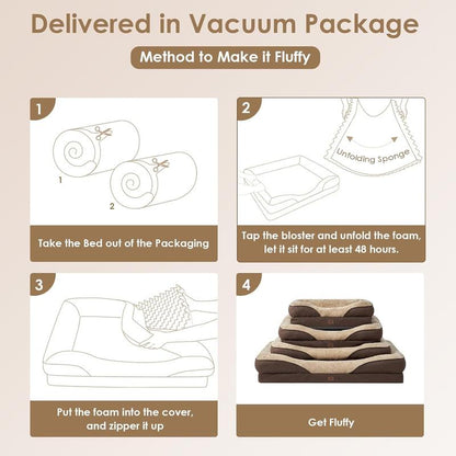 EHEYCIGA Orthopedic Dog Sofa with Removable Cover, Waterproof Liner, Washable Bolster, Dog Bed & Sofa for Large Dogs ,Dog Furniture, Dog Bed Pet Bed