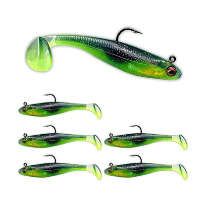 USA BASS TACKLE Patriot Shad Premium Paddle Tail Swimbait Bass Fishing Lure with Realistic 3D Eye & Detailed Design for Freshwater & Saltwater Angling