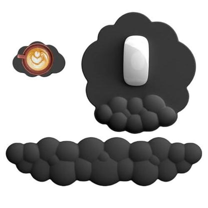 Keyboard Wrist Rest Set for Computer Cloud Shape Cute Mouse Pad with Support Gaming Ergonomic Arm Home and Office Desk Laptop