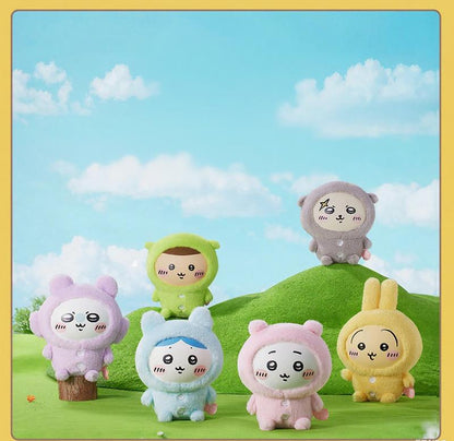 Miniso Chiikawa Pajama Plush Dolls | Adorable Vinyl & Plush Figures, Perfect for Ita Bags, Desk Decor & Gifts for Her