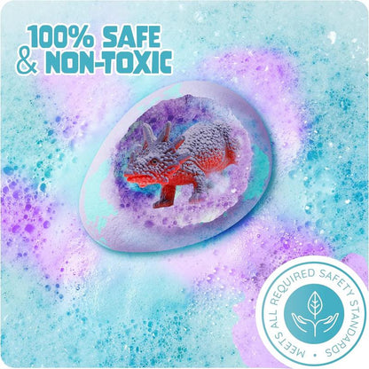 Dan&Darci Surprise Dinosaur Egg Kit - Kids Water Activity Toy with Dino Figures inside Bath Bombs Fun STEM Learning Game