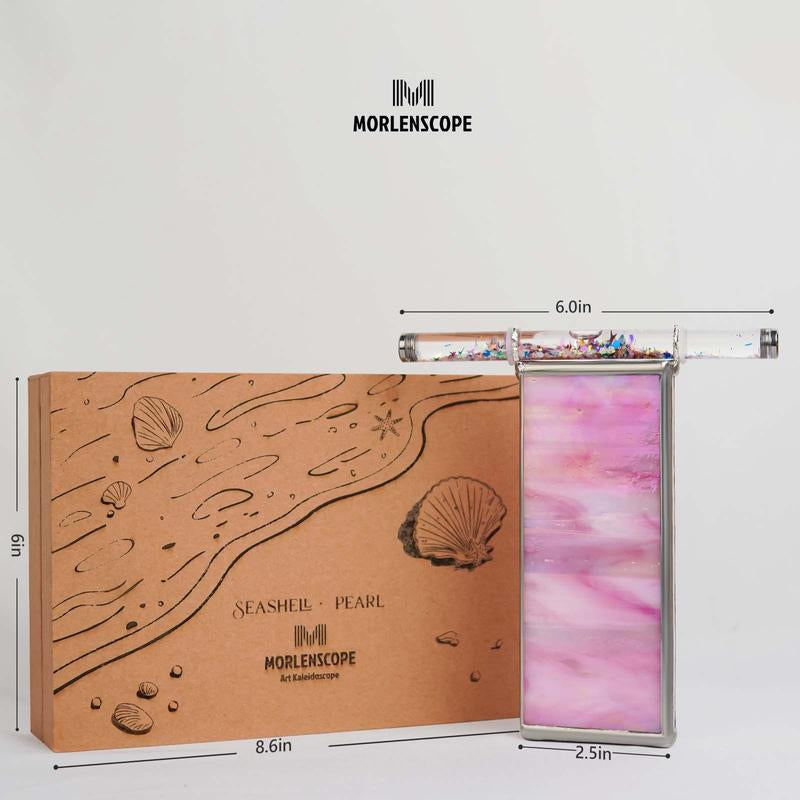 Morlenscope 6" Seagrass Kaleidoscope for Adults - with 2 Pieces 6" Glitter Wand,Handmade Tiffany Stained Glass Kaleidoscope,Classy Gift Box,Special Birthday Gift,Anniversary Wedding Gift