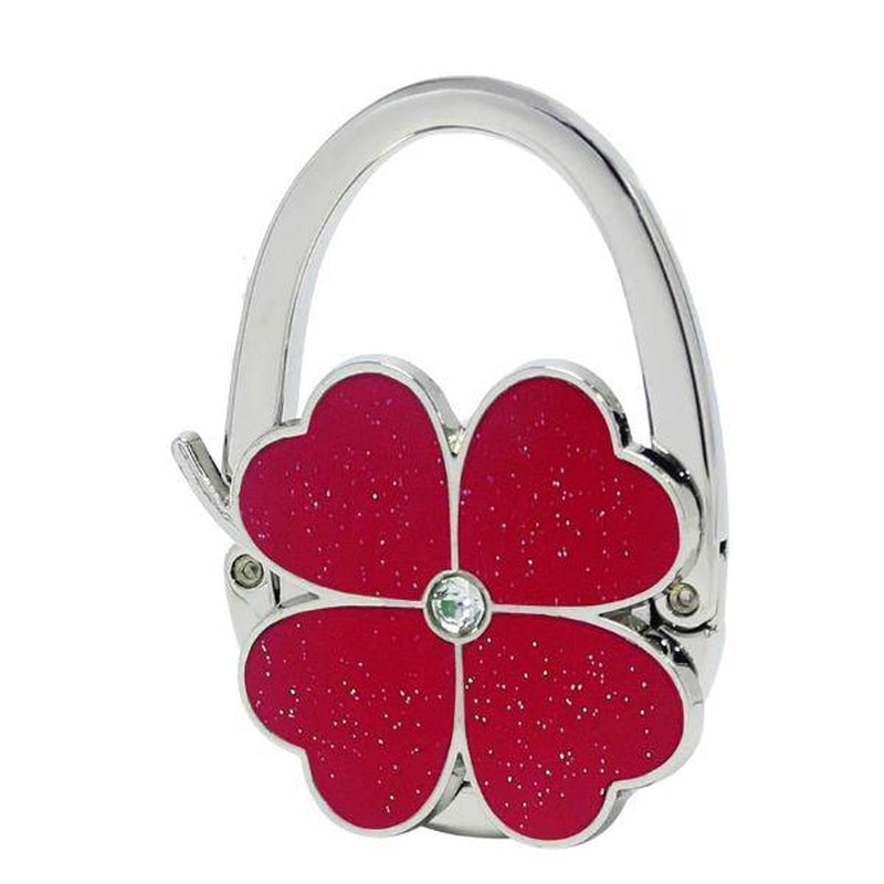 Foldable Handbag Hanger Hook – Portable Purse Holder for Table with Clover Design | Travel-Friendly Folding Bag Hook