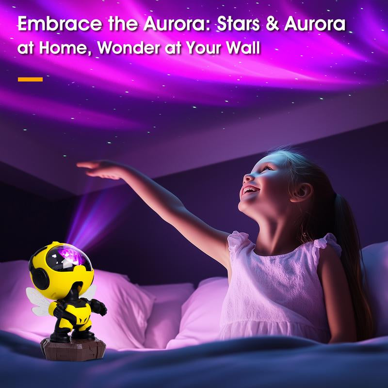 Little Bee Star (Astronaut) Projection Lamp, Room Lamps Ambient Night Lights, Bedroom Home Decoration Novelty Design