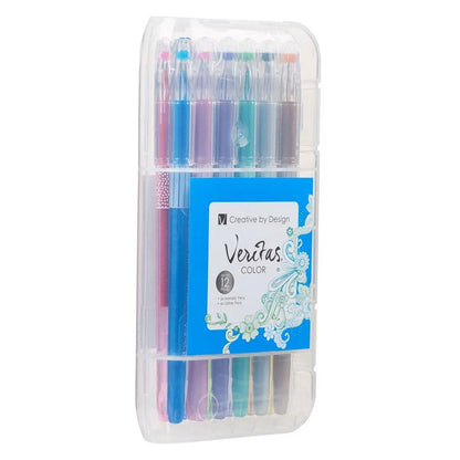 Metallic & Glitter Gel Pen Set - 12Pc