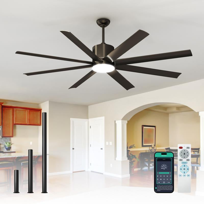 Black Ceiling Fan with Light Andremote & App Control, Indoor Outdoorceiling Fan Light with 8500 CFM 6-Speedstrong Wind, Dimmable Reversible Quiet Dcmoto Silent Socket Bulb Spotlight Modernfathersdaygift Lamp Cooling Fan Ceiling Fan #Tiktokshopbacktoschool