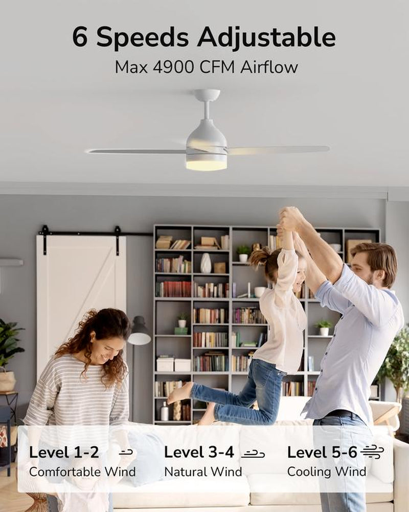 Black Ceiling Fan with Light Andremote & App Control, Indoor Outdoorceiling Fan Light with 8500 CFM 6-Speedstrong Wind, Dimmable Reversible Quiet Dcmoto Silent Socket Bulb Spotlight Modernfathersdaygift Lamp Cooling Fan Ceiling Fan #Tiktokshopbacktoschool