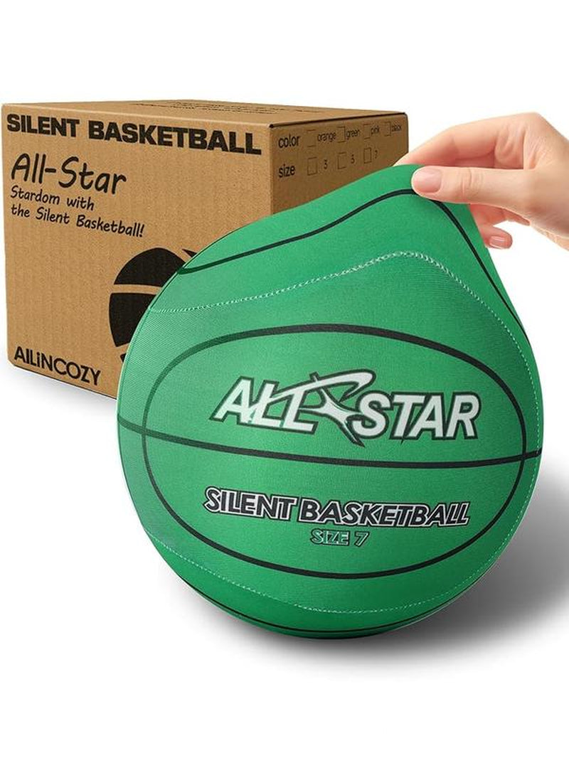 Silent Indoor Basketball with Colorful Fabric-Covered, No Inflation Needed, Noise-Free, Not Vacuum Compressed, High Bounce, Safe for Kids & Adults, Perfect for Home Training & Father'S Day Parent-Child Gift