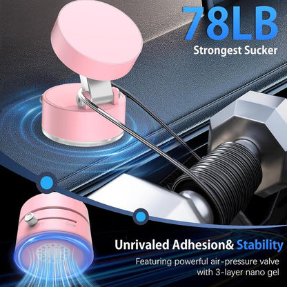 Vacuum Magnetic Suction Phone Holder, 2025 New Magnetic Suction Phone Mount, Foldable Portable Double-Sided Vacuum Magnetic Adsorption Adjustable Mobile Phone Holder for All Phones