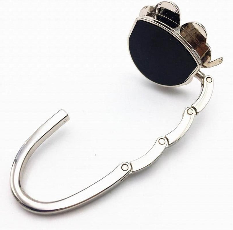 Foldable Handbag Hanger Hook – Portable Purse Holder for Table with Clover Design | Travel-Friendly Folding Bag Hook