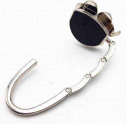 Foldable Handbag Hanger Hook – Portable Purse Holder for Table with Clover Design | Travel-Friendly Folding Bag Hook