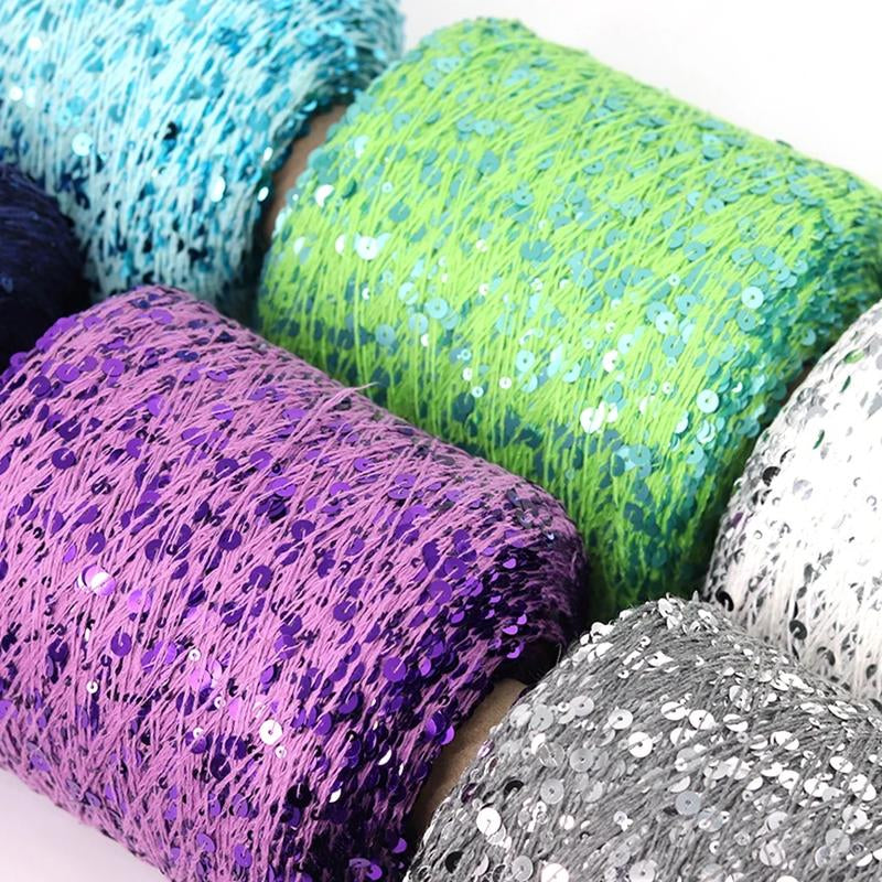 Sequins Yarn DIY for Woman Woollen Sweater Hat Scarf COOMAMUU