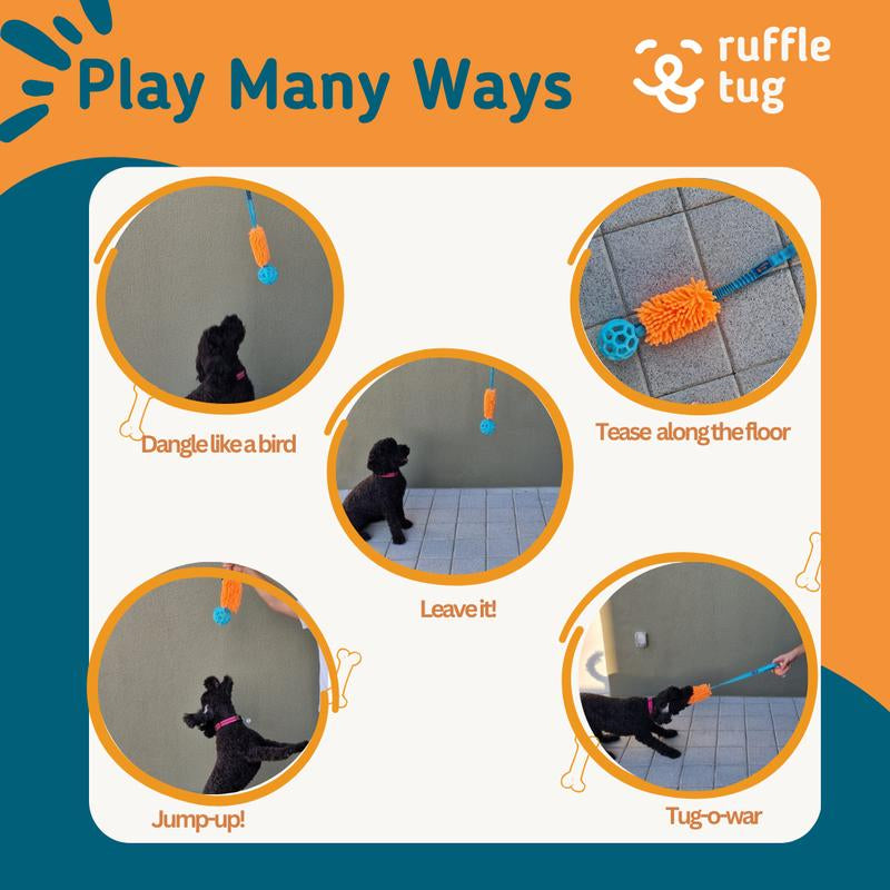 Ruffle Tug Plush Tug Toy | Dog Toys | Tug Toy | Dog Games | Bungee Dog Toy | Dog Enrichment Toys | Interactive Dog Toys |Mentally Stimulating Toys for Dogs | Dog Birthday Present