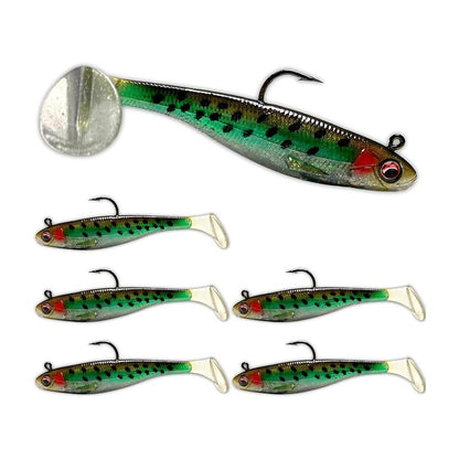 USA BASS TACKLE Patriot Shad Premium Paddle Tail Swimbait Bass Fishing Lure with Realistic 3D Eye & Detailed Design for Freshwater & Saltwater Angling