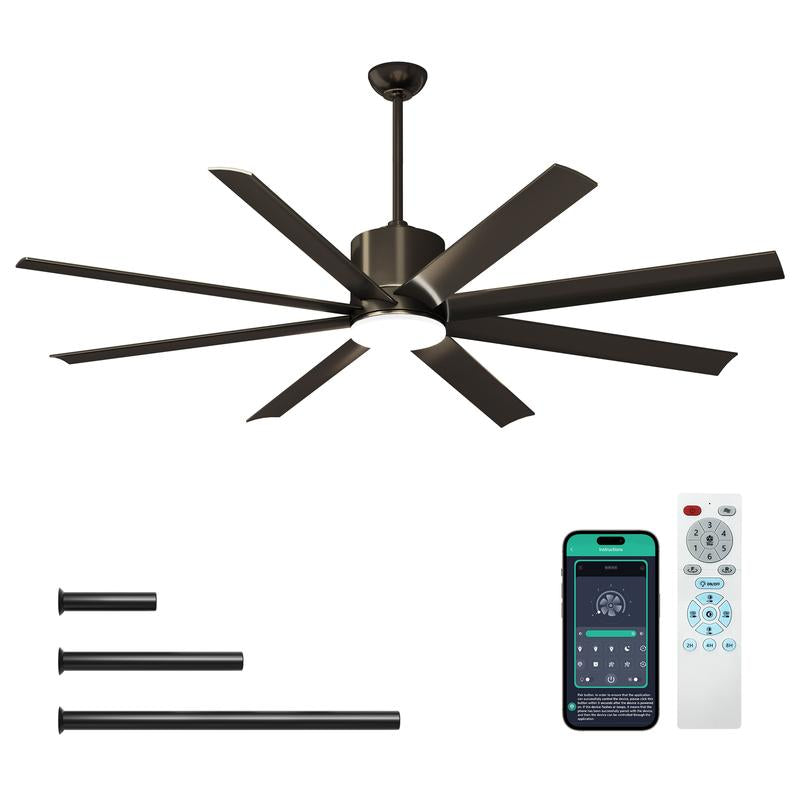 Black Ceiling Fan with Light Andremote & App Control, Indoor Outdoorceiling Fan Light with 8500 CFM 6-Speedstrong Wind, Dimmable Reversible Quiet Dcmoto Silent Socket Bulb Spotlight Modernfathersdaygift Lamp Cooling Fan Ceiling Fan #Tiktokshopbacktoschool