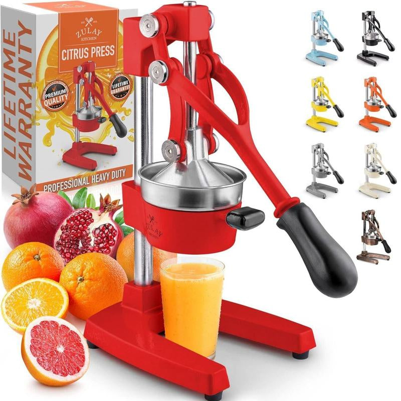 Zulay Kitchen Professional Heavy-Duty Cast Iron Citrus Juicer - 5-Inch Bowl, Durable Design for Maximum Juice Extraction, Easy to Clean & Safe to Use, Lifetime Warranty - Fruit