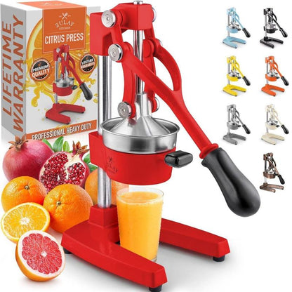 Zulay Kitchen Professional Heavy-Duty Cast Iron Citrus Juicer - 5-Inch Bowl, Durable Design for Maximum Juice Extraction, Easy to Clean & Safe to Use, Lifetime Warranty - Fruit