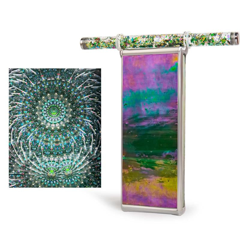 Morlenscope 6" Seagrass Kaleidoscope for Adults - with 2 Pieces 6" Glitter Wand,Handmade Tiffany Stained Glass Kaleidoscope,Classy Gift Box,Special Birthday Gift,Anniversary Wedding Gift