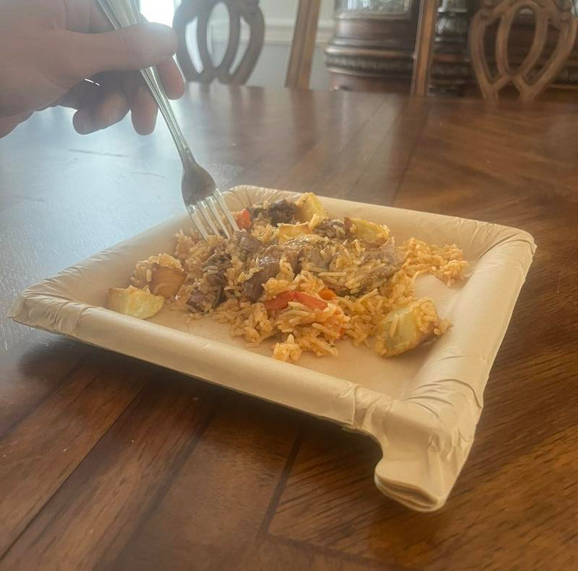 Peel Plate [2-Pack] 30 Servings [9.5In X 9.5In] 15 Servings per Plate - Fully Soakproof, Compostable & Microwavable