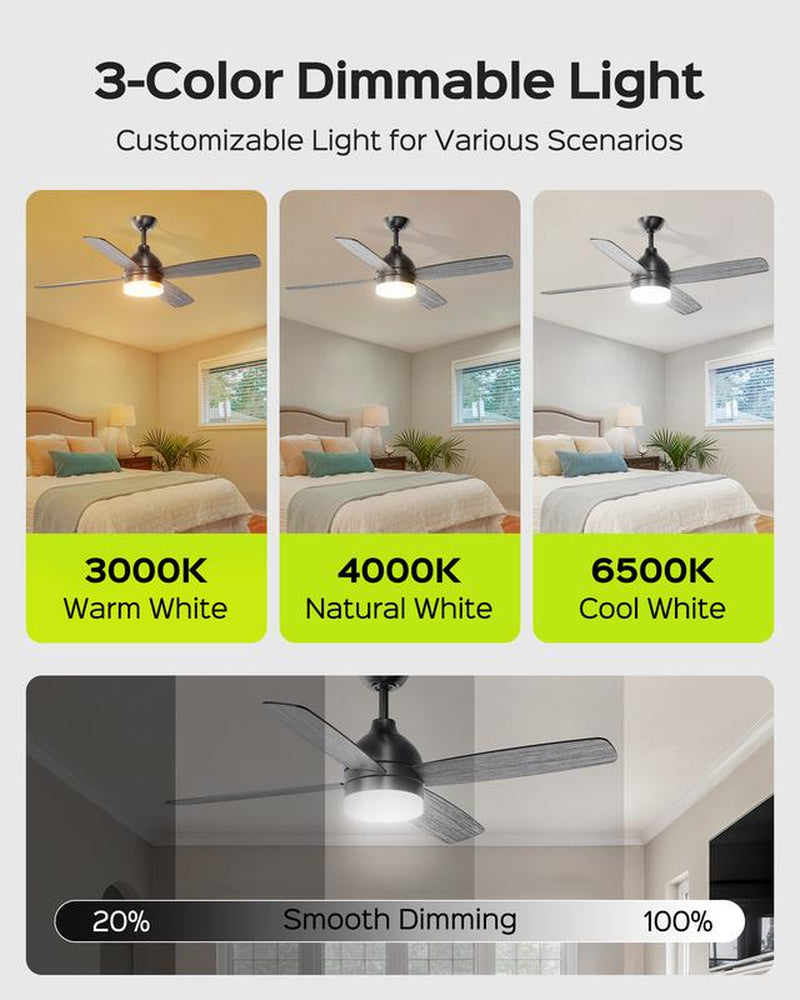 Black Ceiling Fan with Light Andremote & App Control, Indoor Outdoorceiling Fan Light with 8500 CFM 6-Speedstrong Wind, Dimmable Reversible Quiet Dcmoto Silent Socket Bulb Spotlight Modernfathersdaygift Lamp Cooling Fan Ceiling Fan #Tiktokshopbacktoschool