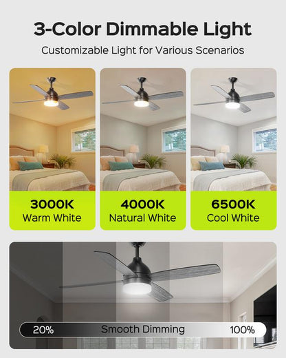 Black Ceiling Fan with Light Andremote & App Control, Indoor Outdoorceiling Fan Light with 8500 CFM 6-Speedstrong Wind, Dimmable Reversible Quiet Dcmoto Silent Socket Bulb Spotlight Modernfathersdaygift Lamp Cooling Fan Ceiling Fan #Tiktokshopbacktoschool