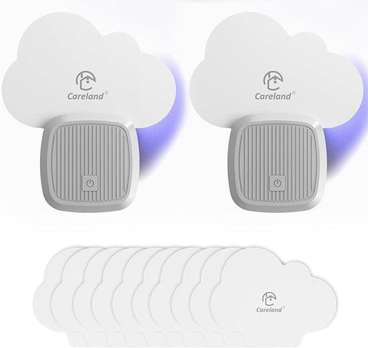 Careland Electronic Flying Insect Trap Plug In, Flea Mosquito Fly Trap for Home Office, Gnat Moth Bug Catcher with Night Light UV Attractant and Sticky Boards