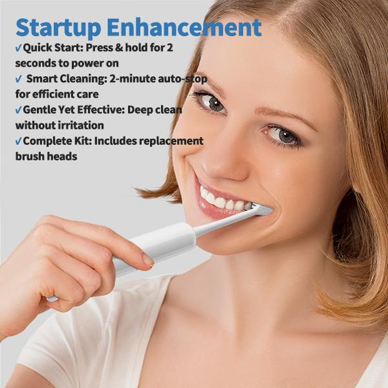 Reisonic Sonic-Sweep Oscillating Electric Toothbrush, Oscillation & Vibration, IPX7 Waterproof,45-Day Battery Electric Toothbrush Whitening, Gum Care & Plaque Removal for Adults with 3 Brush Head